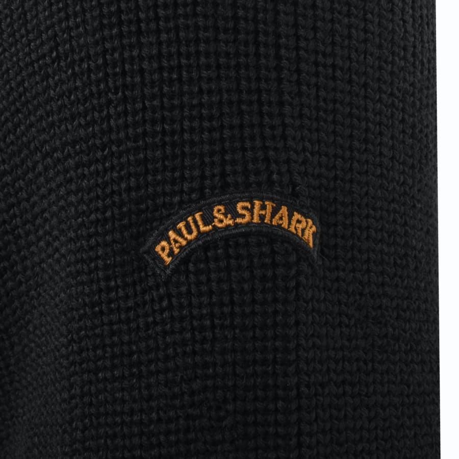 Paul And Shark Half Zip Moon Badge Jumper Black